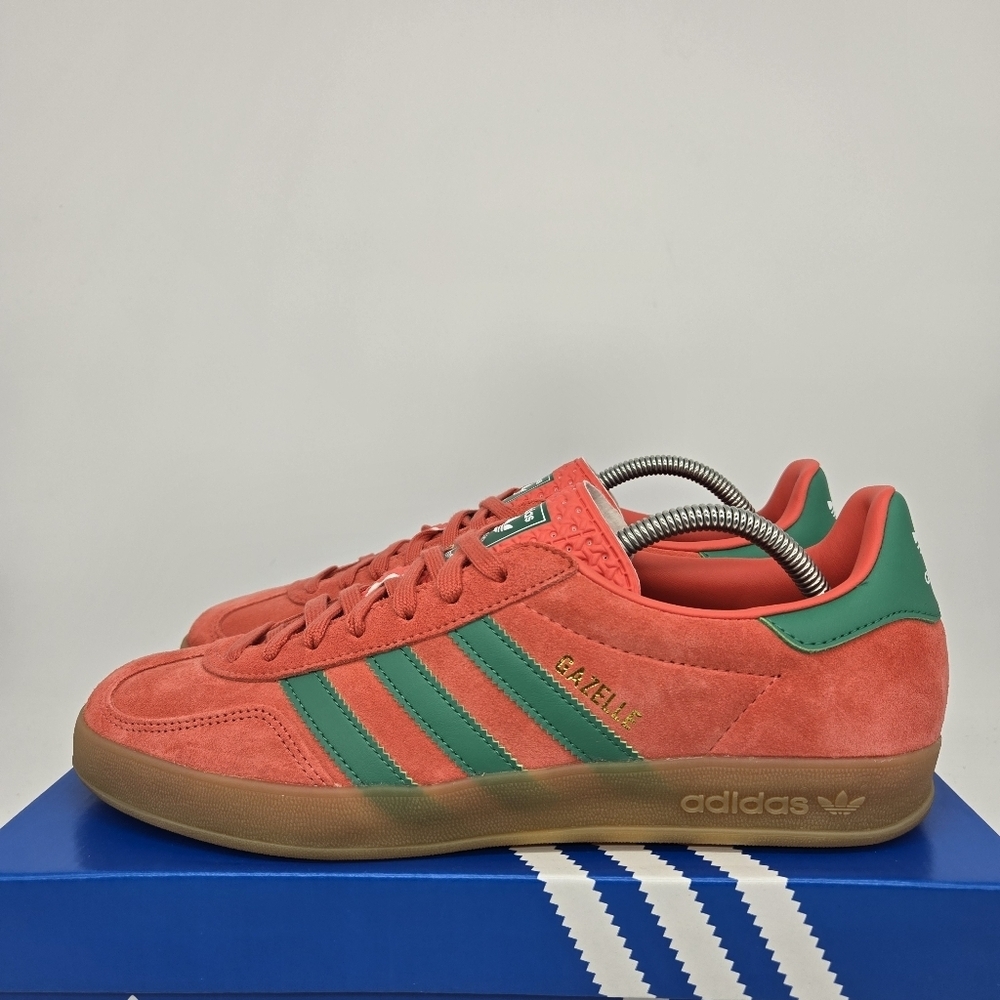 New Adidas Gazelle Indoor 'Preloved Scarlet Court Green' Men's Shoes Size 10.5